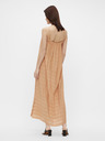 .OBJECT Maxi abito largo a fantasia arancione con spacchi .OBJECT Rafia