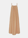 .OBJECT Maxi abito largo a fantasia arancione con spacchi .OBJECT Rafia