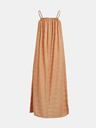 .OBJECT Maxi abito largo a fantasia arancione con spacchi .OBJECT Rafia