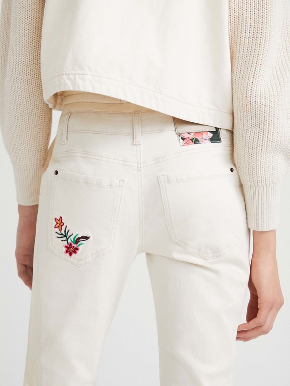 Desigual Crema Pantaloni floreali da donna Desigual Lita