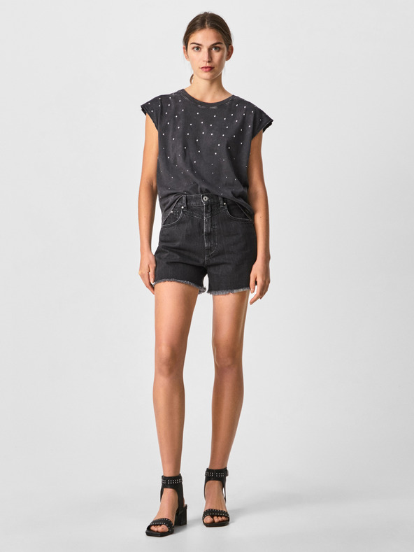 Pepe Jeans Pantaloncini di jeans da donna grigio scuro Pepe Jeans Rachel