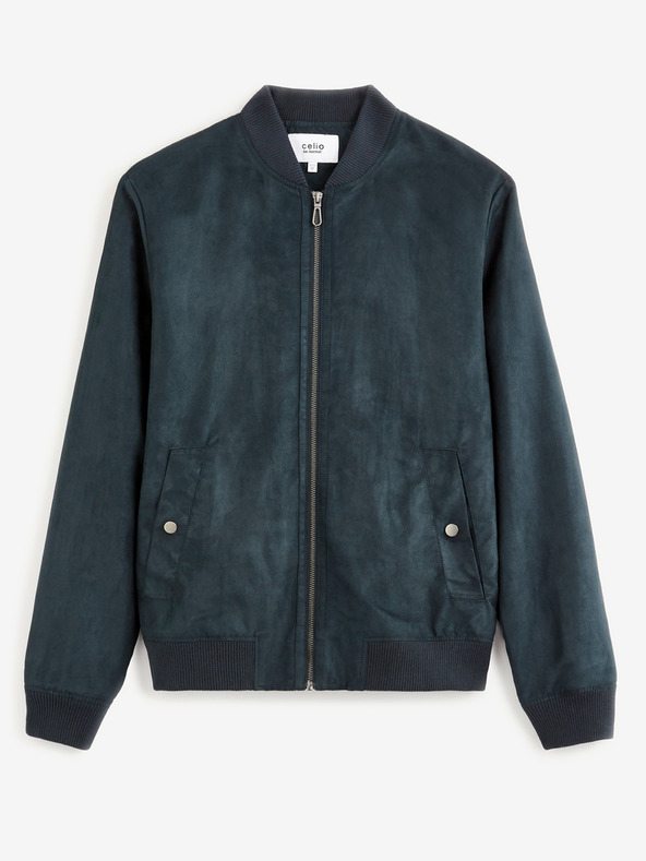 Celio Bomber da uomo blu scuro in pelle scamosciata Celio Budain