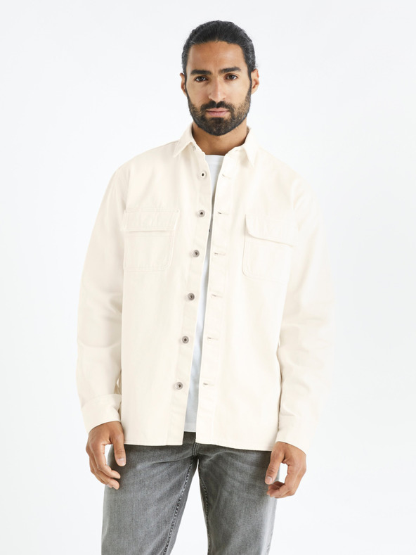 Celio Camicia di jeans beige da uomo Celio Battery