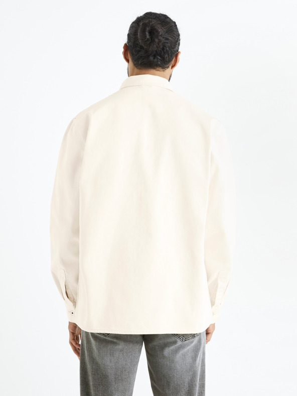 Celio Camicia di jeans beige da uomo Celio Battery