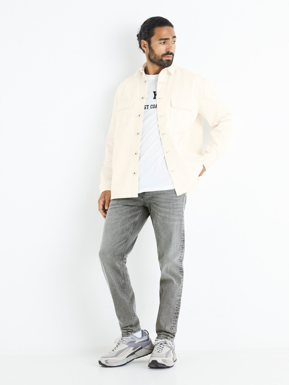 Celio Camicia di jeans beige da uomo Celio Battery