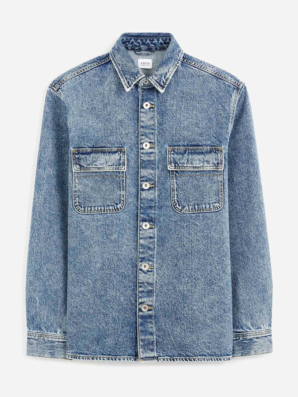Celio Camicia di jeans blu da uomo Celio Battery