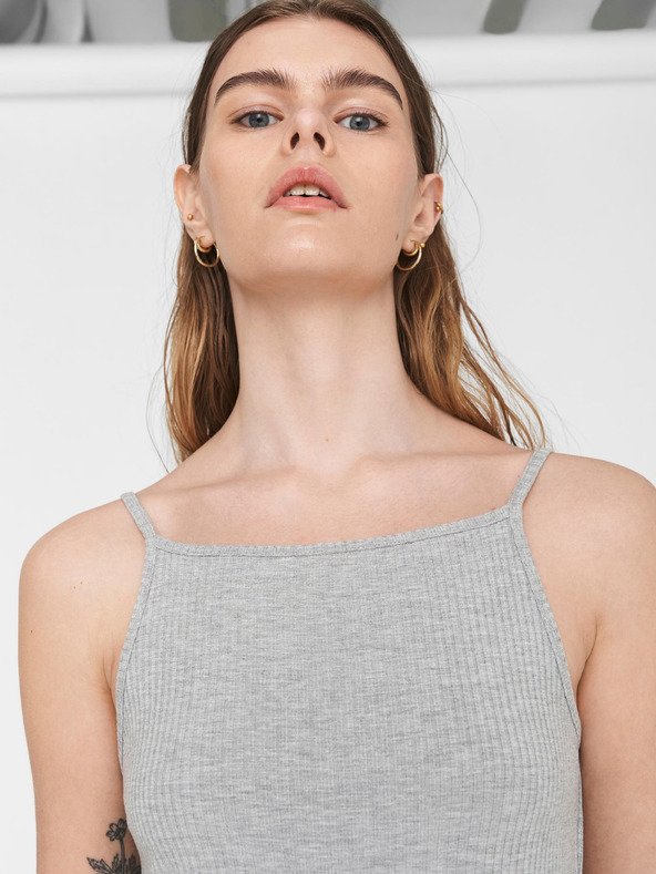 Noisy May Abito grigio chiaro con maniche a coste Noisy May Edda