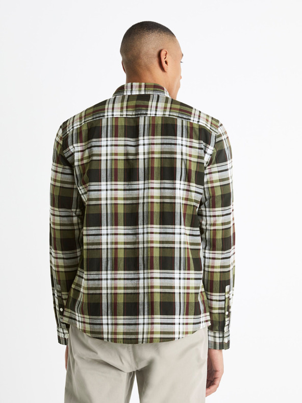 Celio Camicia a quadri bianca e nera da uomo Celio Bapop