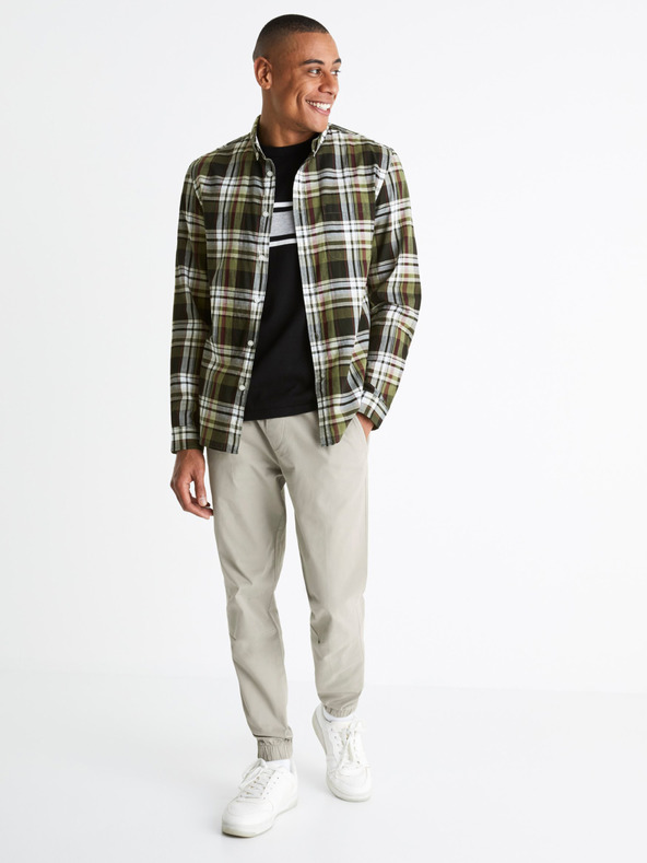 Celio Camicia a quadri bianca e nera da uomo Celio Bapop