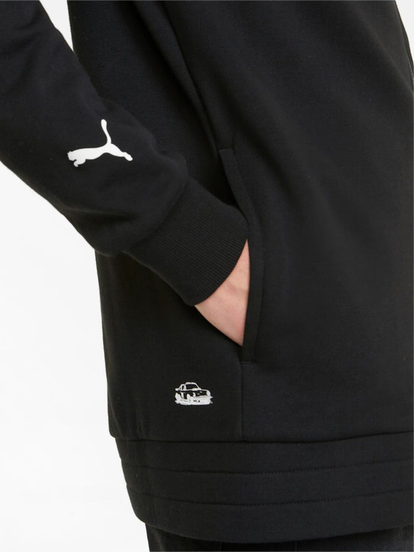 Puma Felpa sportiva con cappuccio gialla e nera da uomo Puma