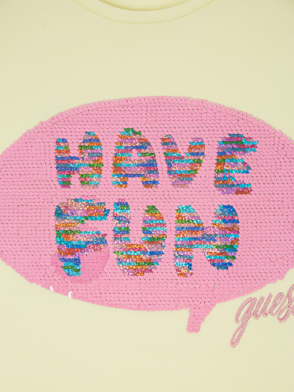 Guess Maglietta da ragazza giallo chiaro Guess