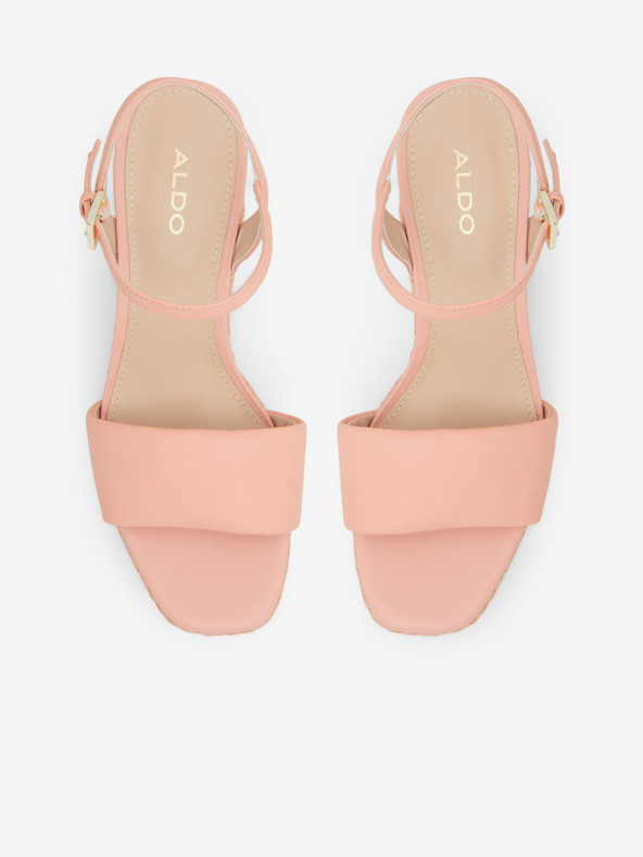 Aldo Sandali con zeppa in pelle da donna albicocca ALDO Jeigh