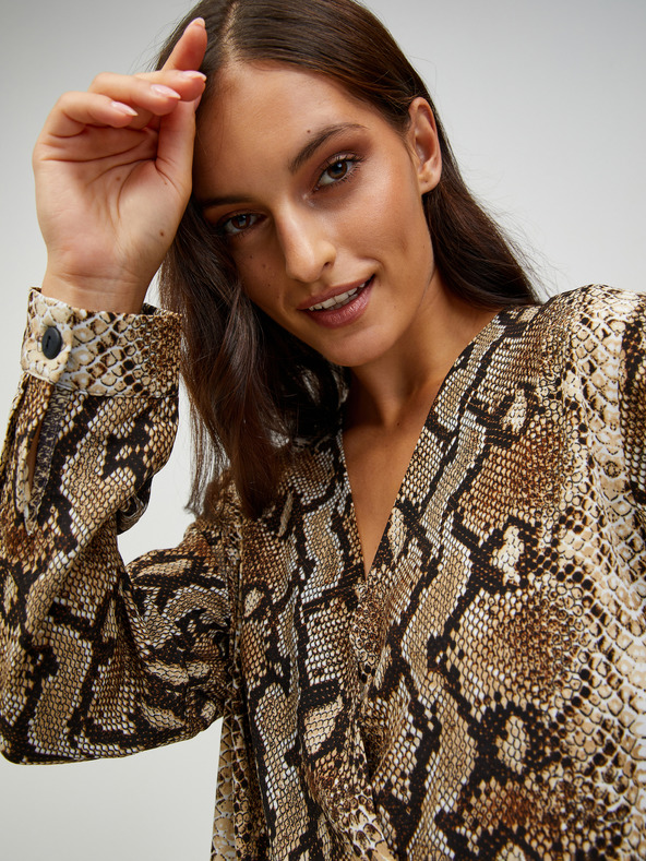 CAMAIEU Camicetta marrone a fantasia CAMAIEU