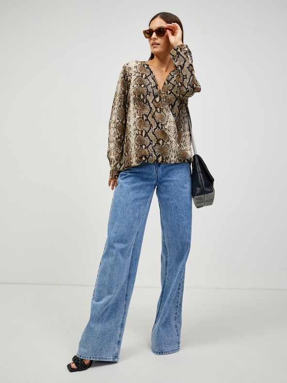 CAMAIEU Camicetta marrone a fantasia CAMAIEU