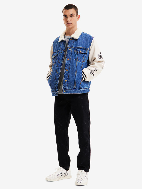 Desigual Giacca denim Desigual Wolf bianca e blu da uomo