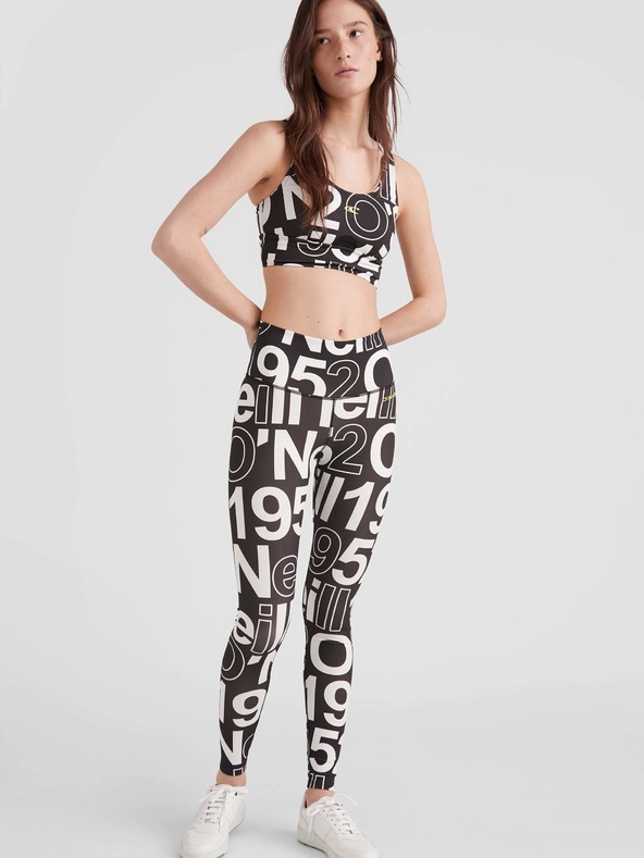 O'Neill Leggings sportivi a fantasia bianchi e neri da donna O'Neill Multi