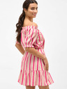 Orsay Abito in lino rosa a righe off-the-shoulder ORSAY