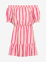 Orsay Abito in lino rosa a righe off-the-shoulder ORSAY