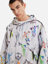 Desigual Parka Desigual Fele grigio chiaro da uomo con fantasia e inserto staccabile