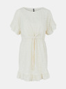 Pieces Abito traforato color crema con laccetto in vita Pieces Life