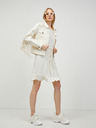 Pieces Abito traforato color crema con laccetto in vita Pieces Life