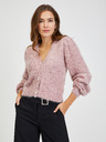 Orsay Cardigan donna rosa con fili metallici ORSAY
