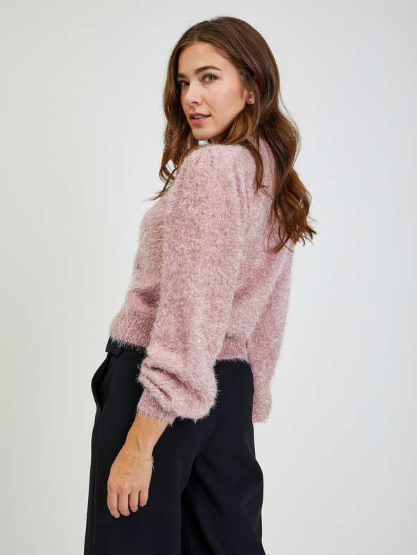 Orsay Cardigan donna rosa con fili metallici ORSAY