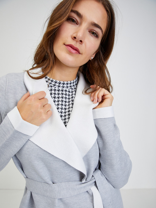 Orsay Cardigan da donna grigio chiaro con lacci ORSAY