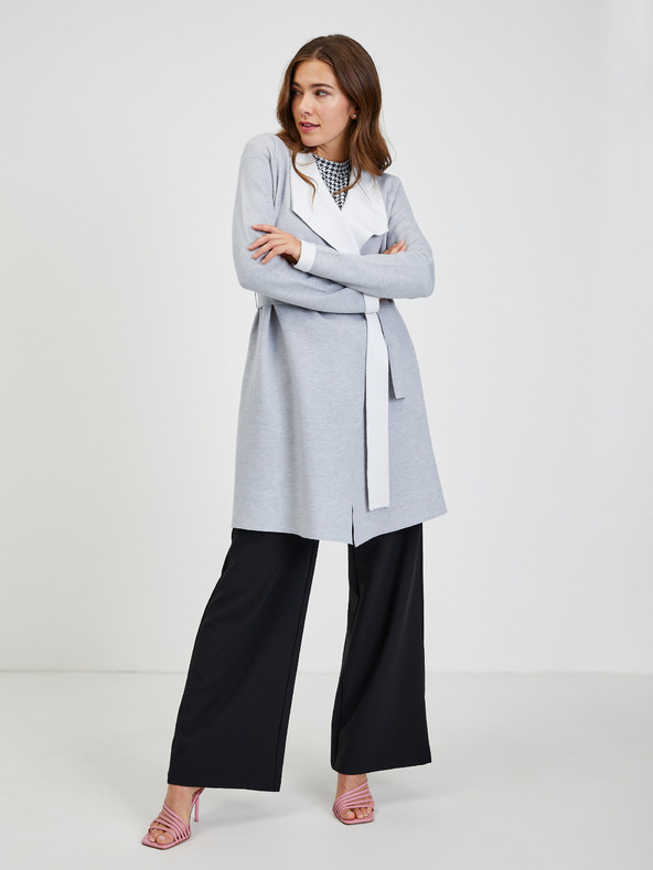 Orsay Cardigan da donna grigio chiaro con lacci ORSAY