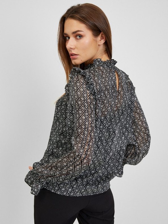 Orsay Camicetta fantasia donna nera ORSAY