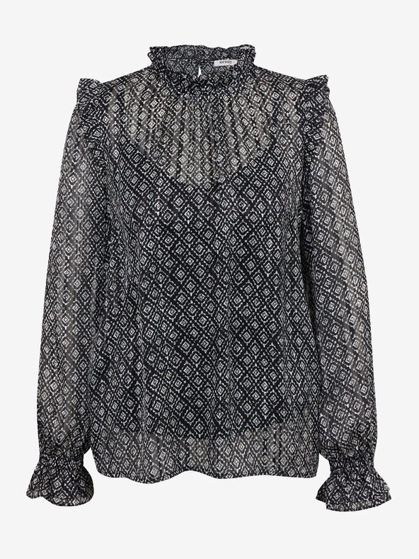 Orsay Camicetta fantasia donna nera ORSAY