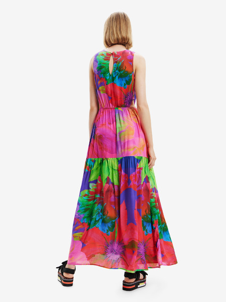 Desigual Maxi abito da donna a fantasia viola e rosa con ritagli Desigual Sandall