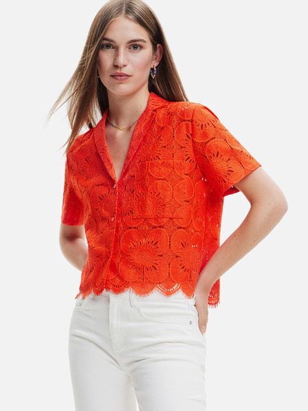 Desigual Camicia Desigual Preston arancione da donna in pizzo