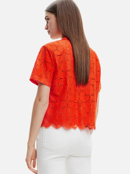 Desigual Camicia Desigual Preston arancione da donna in pizzo