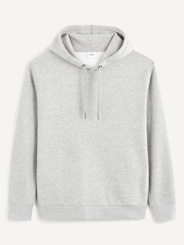 Celio Felpa con cappuccio basic da uomo grigia Celio