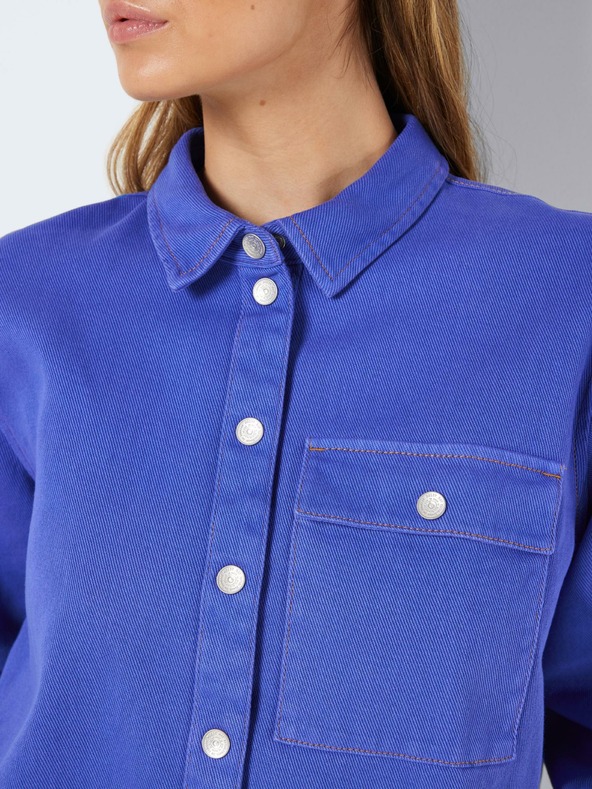 Noisy May Camicia cropped in denim blu da donna Noisy May Maddy