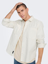 ONLY & SONS Camicia top in velluto a coste da uomo color crema ONLY & SONS Alp