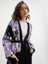 Orsay Cardigan da donna nero e viola a fiori ORSAY