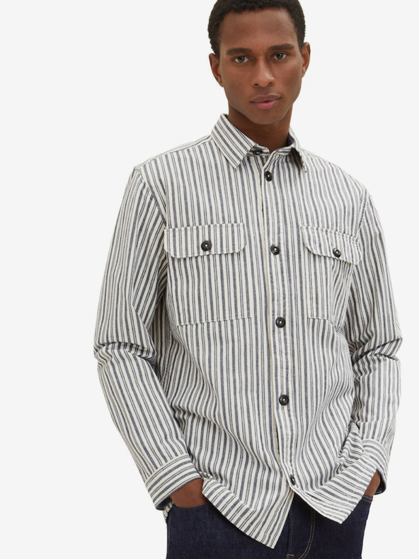 Tom Tailor Camicia a righe Tom Tailor grigia da uomo