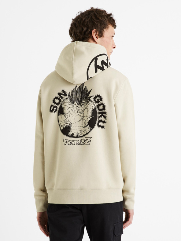 Celio Felpa con cappuccio Celio Dragon Ball Z beige da uomo