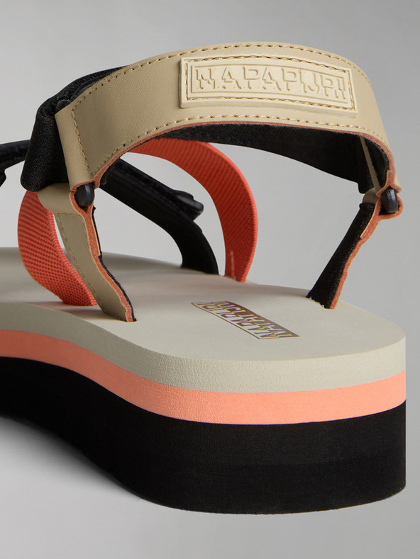 Napapijri Sandali da donna neri e arancioni NAPAPIJRI