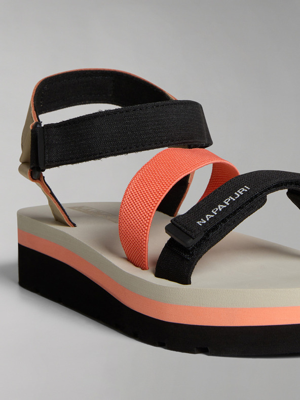 Napapijri Sandali da donna neri e arancioni NAPAPIJRI