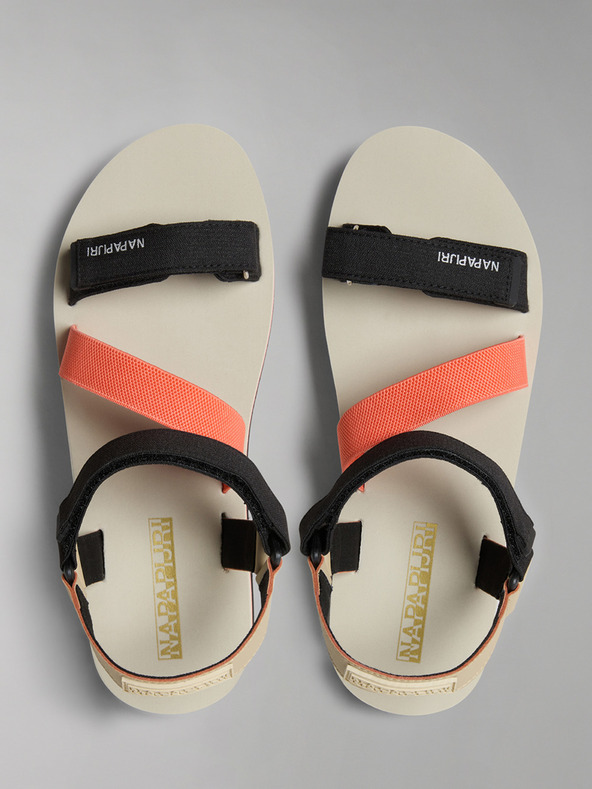 Napapijri Sandali da donna neri e arancioni NAPAPIJRI