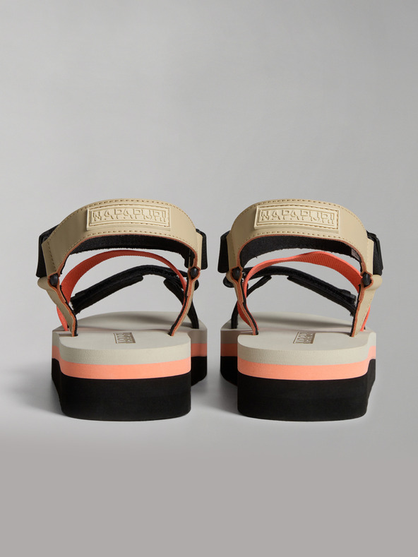 Napapijri Sandali da donna neri e arancioni NAPAPIJRI