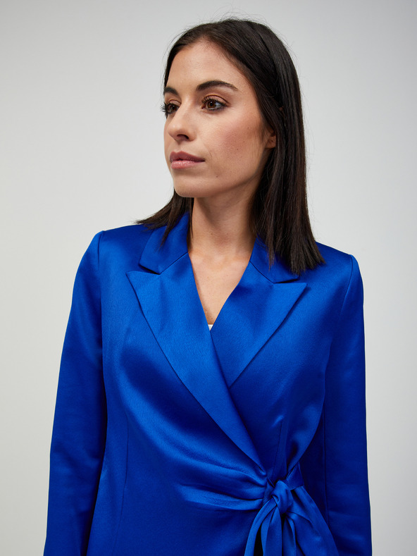 Orsay Giacca di raso blu scuro con cravatta ORSAY