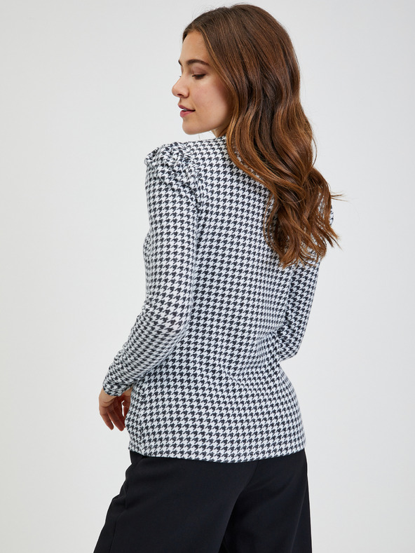 Orsay Maglietta da donna nera e bianca a fantasia ORSAY