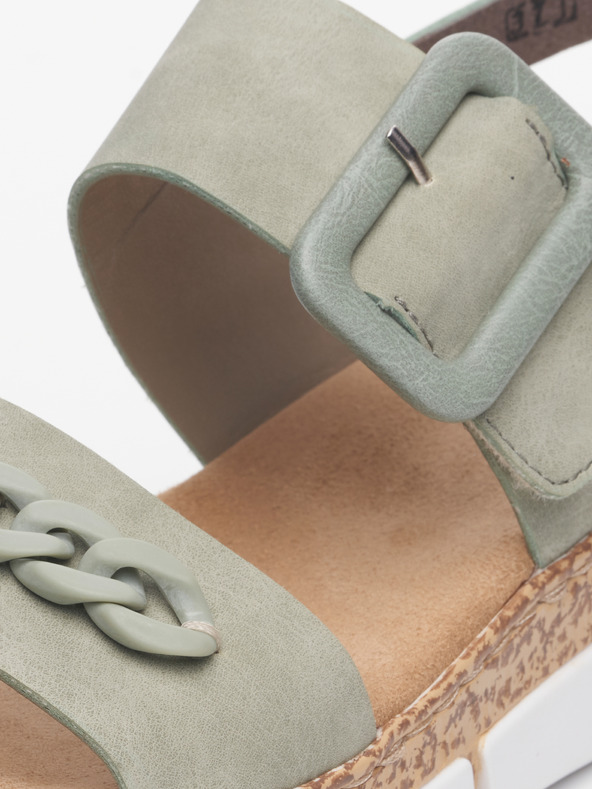 Rieker Sandali con zeppa da donna color kaki Rieker