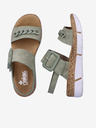 Rieker Sandali con zeppa da donna color kaki Rieker