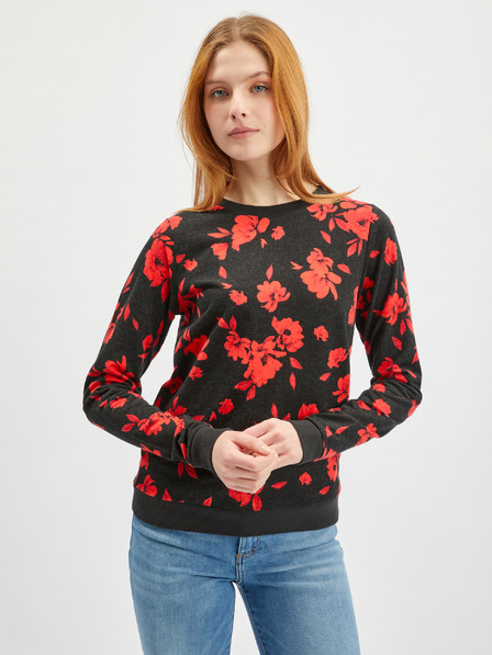 Orsay Felpa ORSAY rossa e nera a fiori da donna
