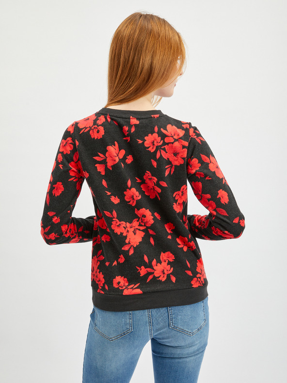 Orsay Felpa ORSAY rossa e nera a fiori da donna